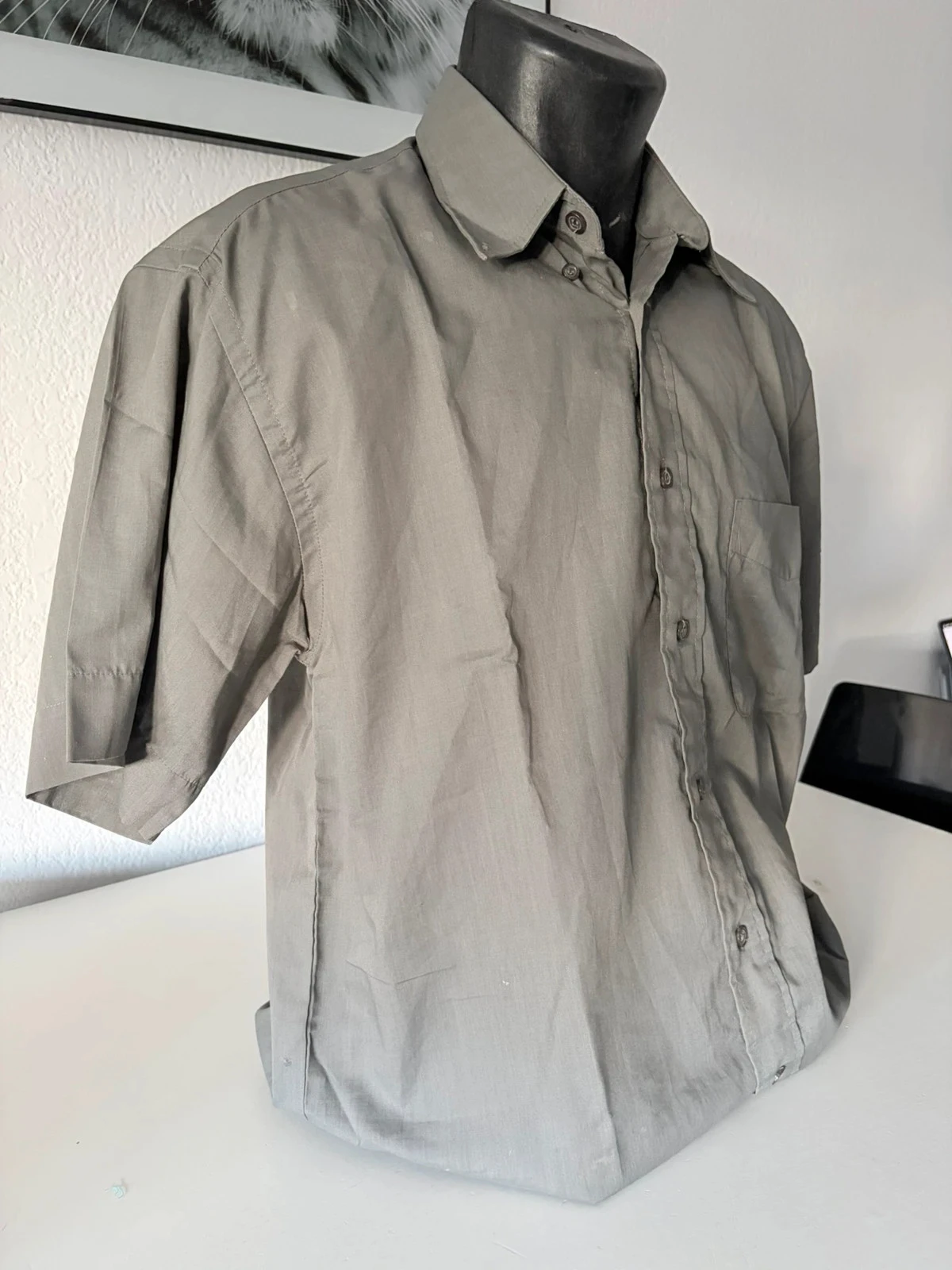 Camisa de Manga Curta Cinza Fictif Collection – Conforto e Chique Casual – Tamanho S (T/2) – photo 3